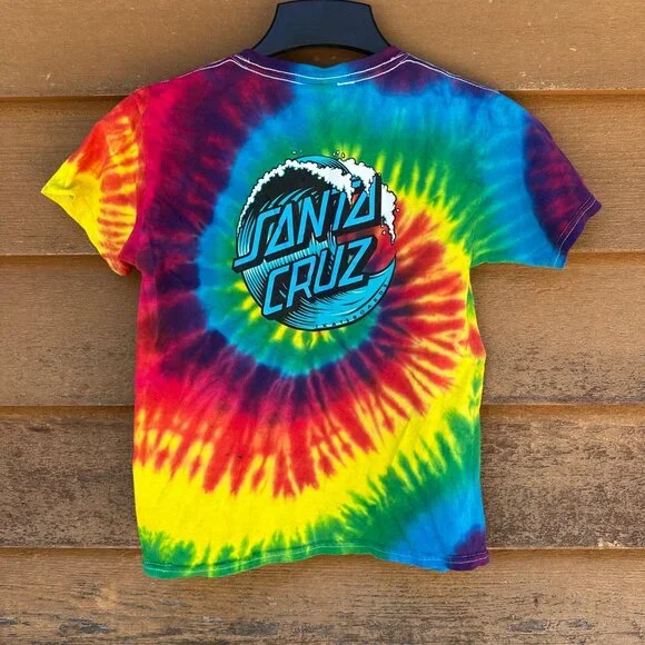 Santa Cruz Kids Tie-Dye T-Shirt Medium 10-12 100% Cotton Short Sleeve Colorful D - Picture 4 of 13